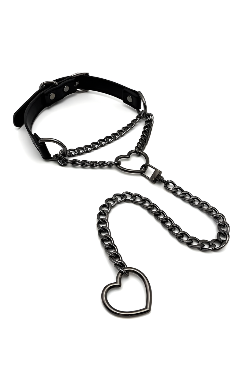 LoveChains™ - Swivel Clasp Leather Choker Collar