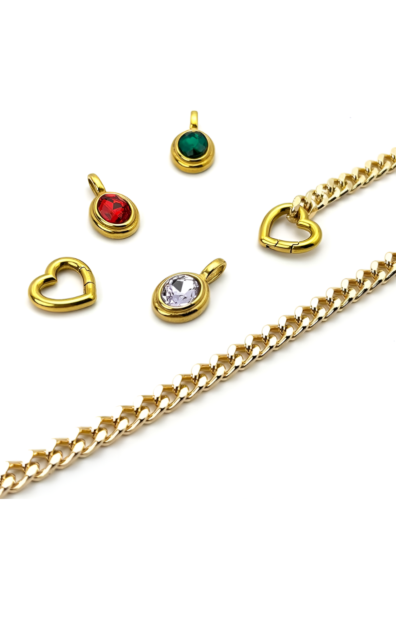 LoveChains™ - Crystal Charm Slip Chain Choker