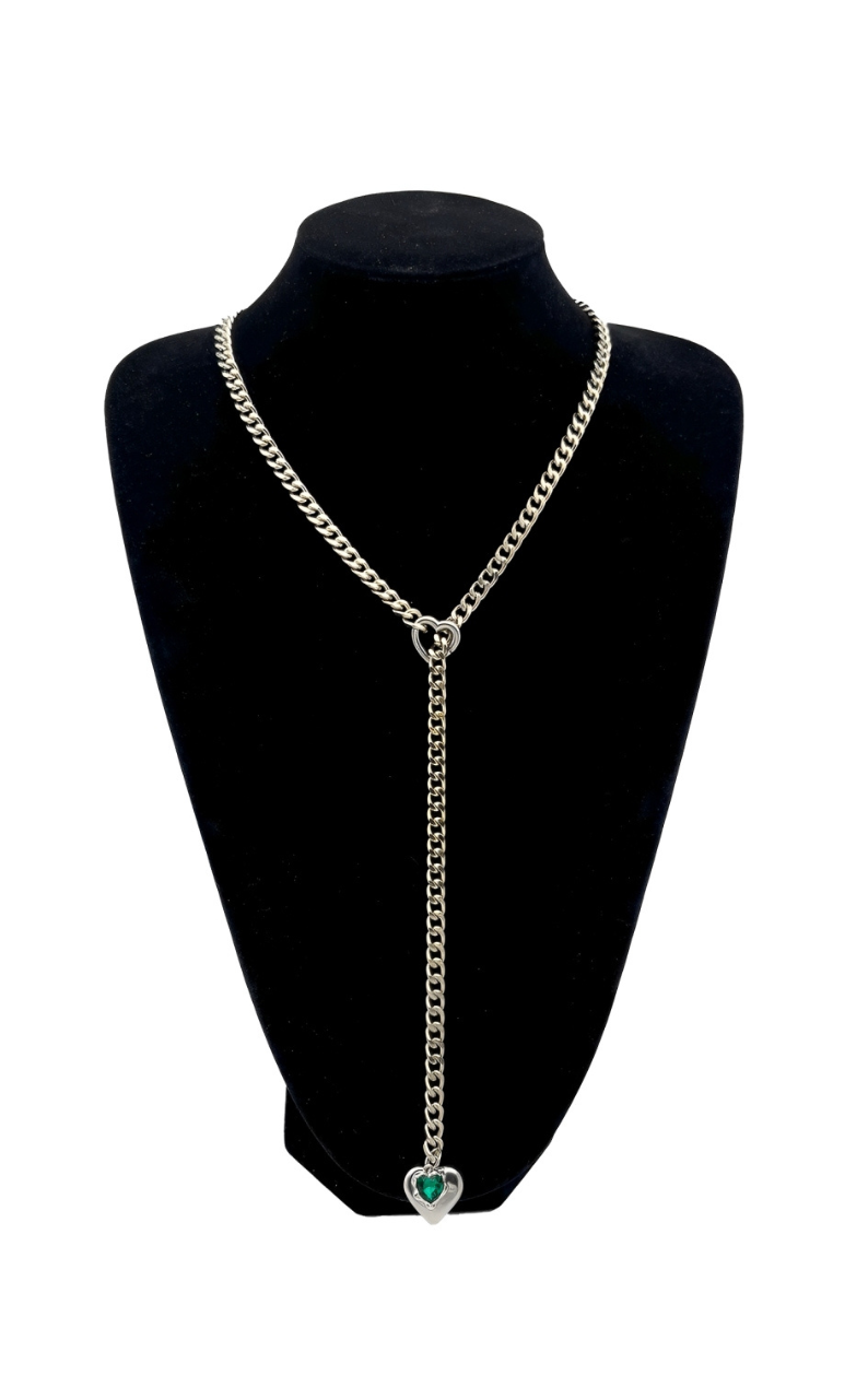 LoveChains™ – Heart Crystal Charm Slip Chain Choker