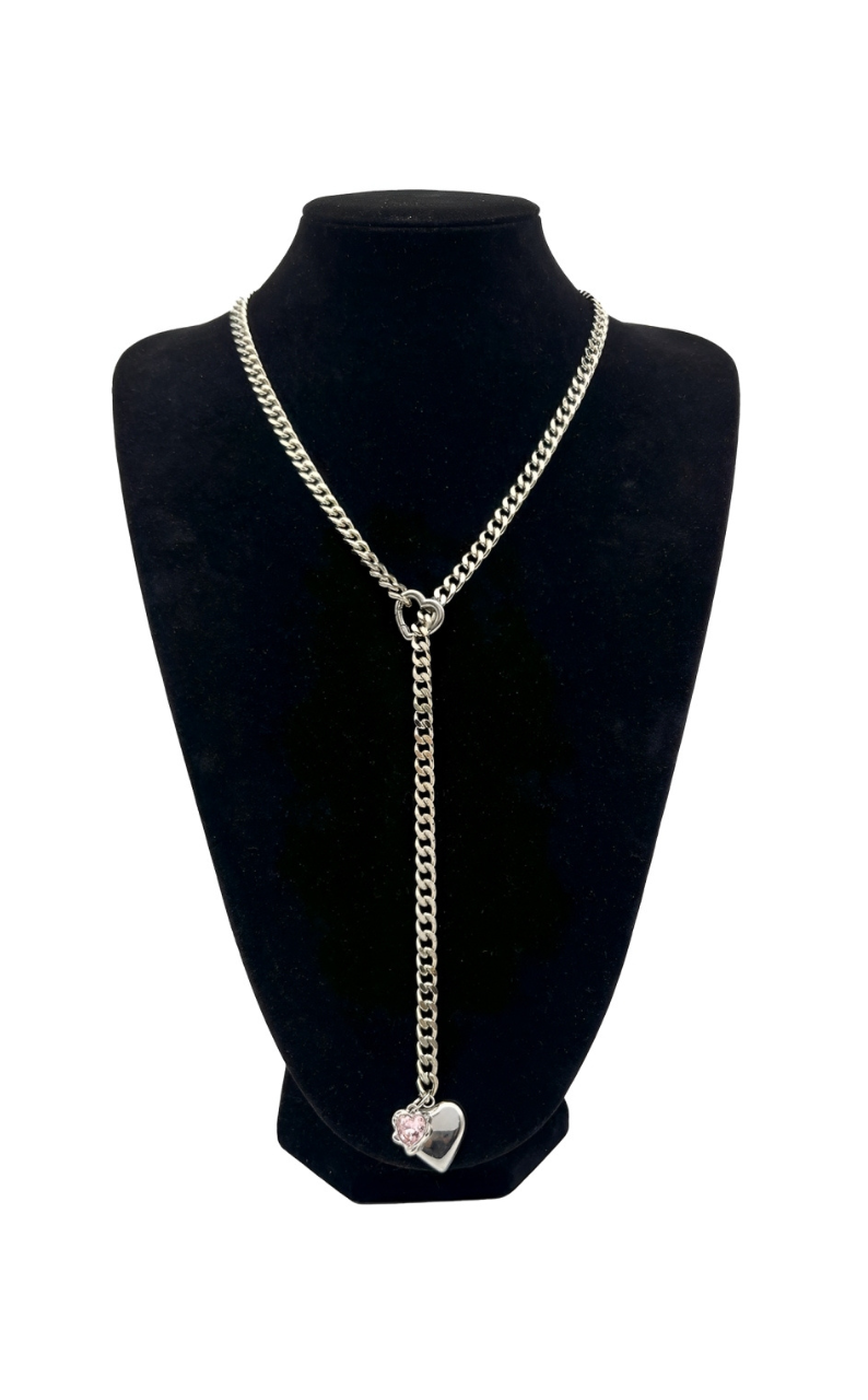 LoveChains™ – Heart Crystal Charm Slip Chain Choker