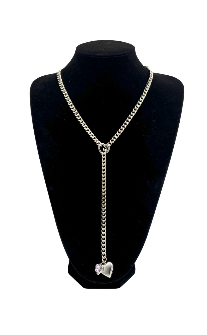 LoveChains™ – Heart Crystal Charm Slip Chain Choker