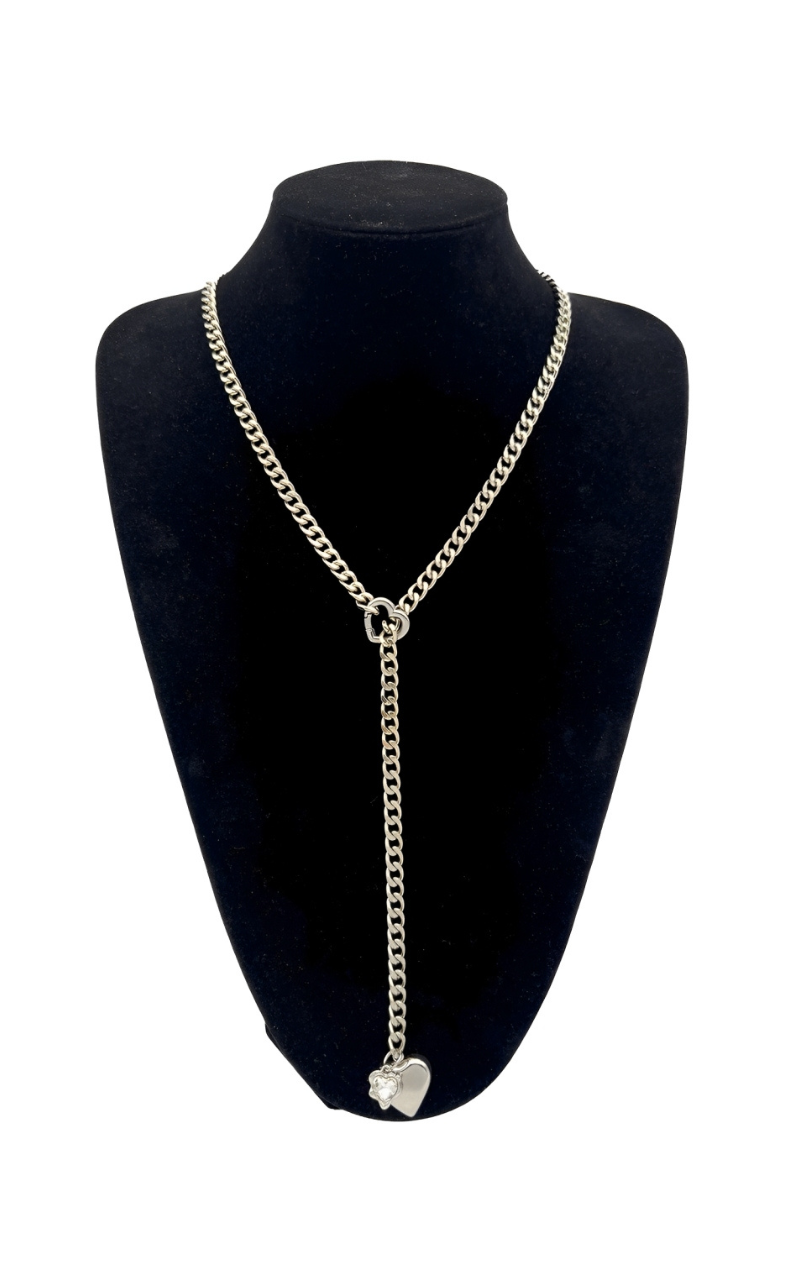 LoveChains™ – Heart Crystal Charm Slip Chain Choker