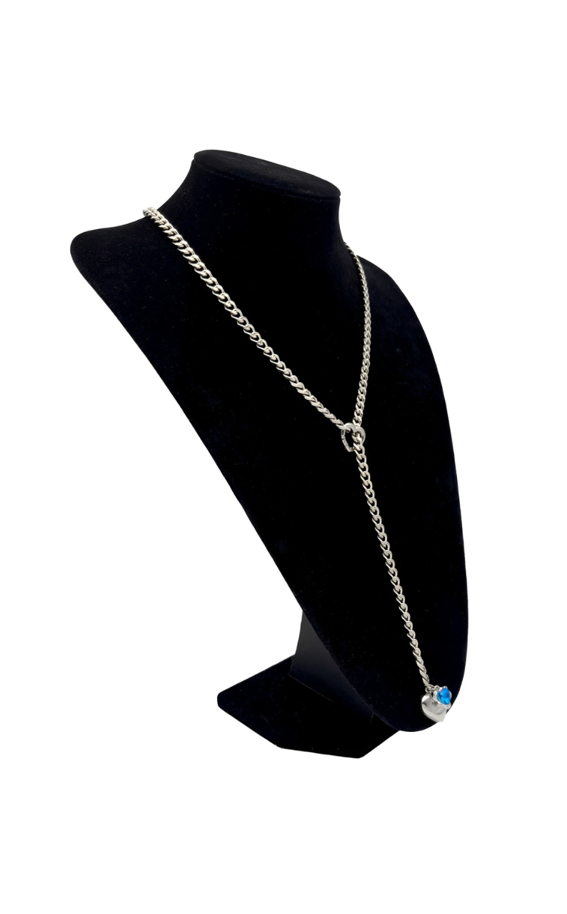 LoveChains™ – Heart Crystal Charm Slip Chain Choker