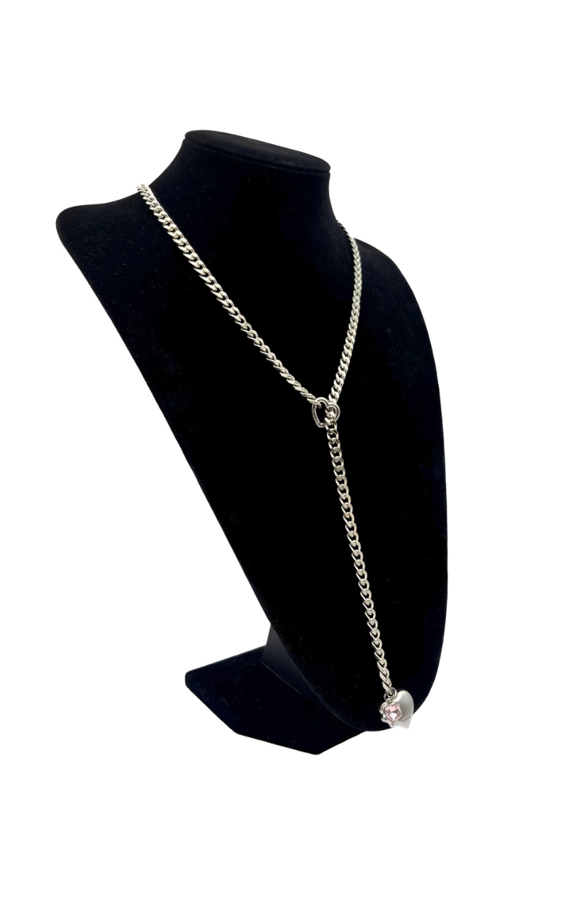 LoveChains™ – Heart Crystal Charm Slip Chain Choker