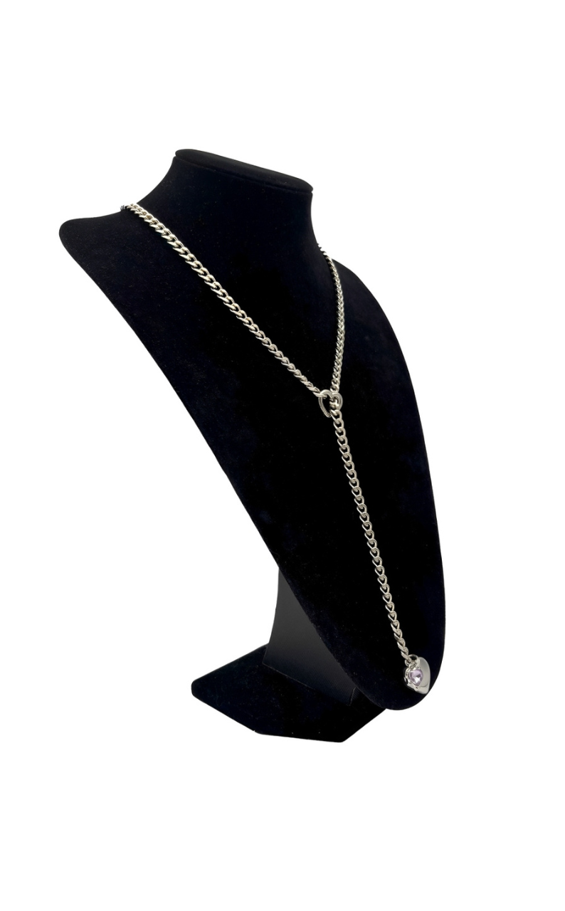 LoveChains™ – Heart Crystal Charm Slip Chain Choker