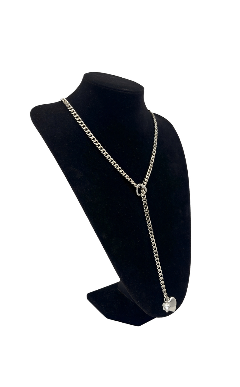 LoveChains™ – Heart Crystal Charm Slip Chain Choker