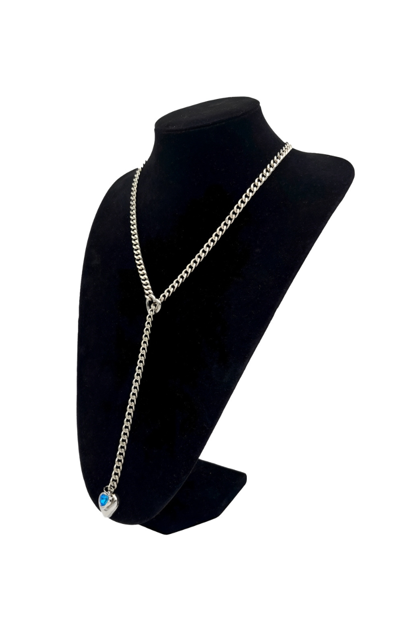 LoveChains™ – Heart Crystal Charm Slip Chain Choker