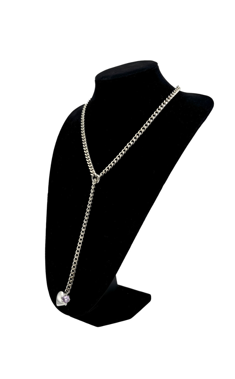 LoveChains™ – Heart Crystal Charm Slip Chain Choker