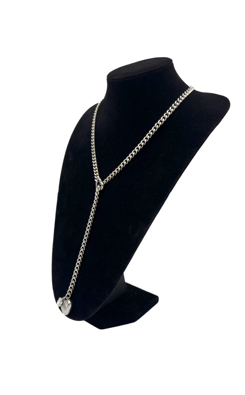 LoveChains™ – Heart Crystal Charm Slip Chain Choker