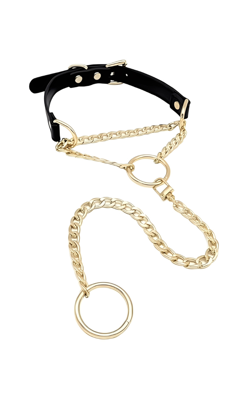 LoveChains™ - O - Ring Swivel Clasp Leather Choker Collar