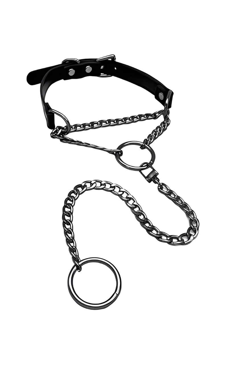 LoveChains™ - O - Ring Swivel Clasp Leather Choker Collar