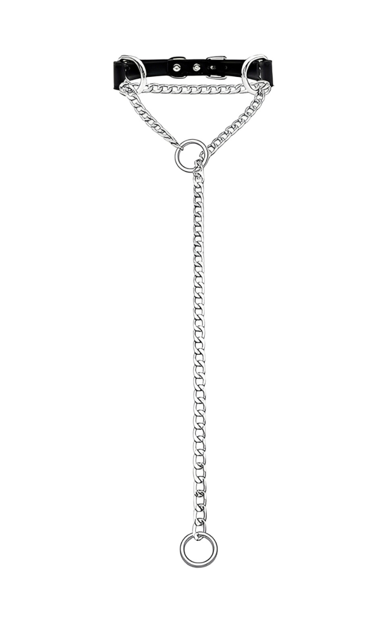 LoveChains™ - O - Ring Slip Chain Leather Choker Collar