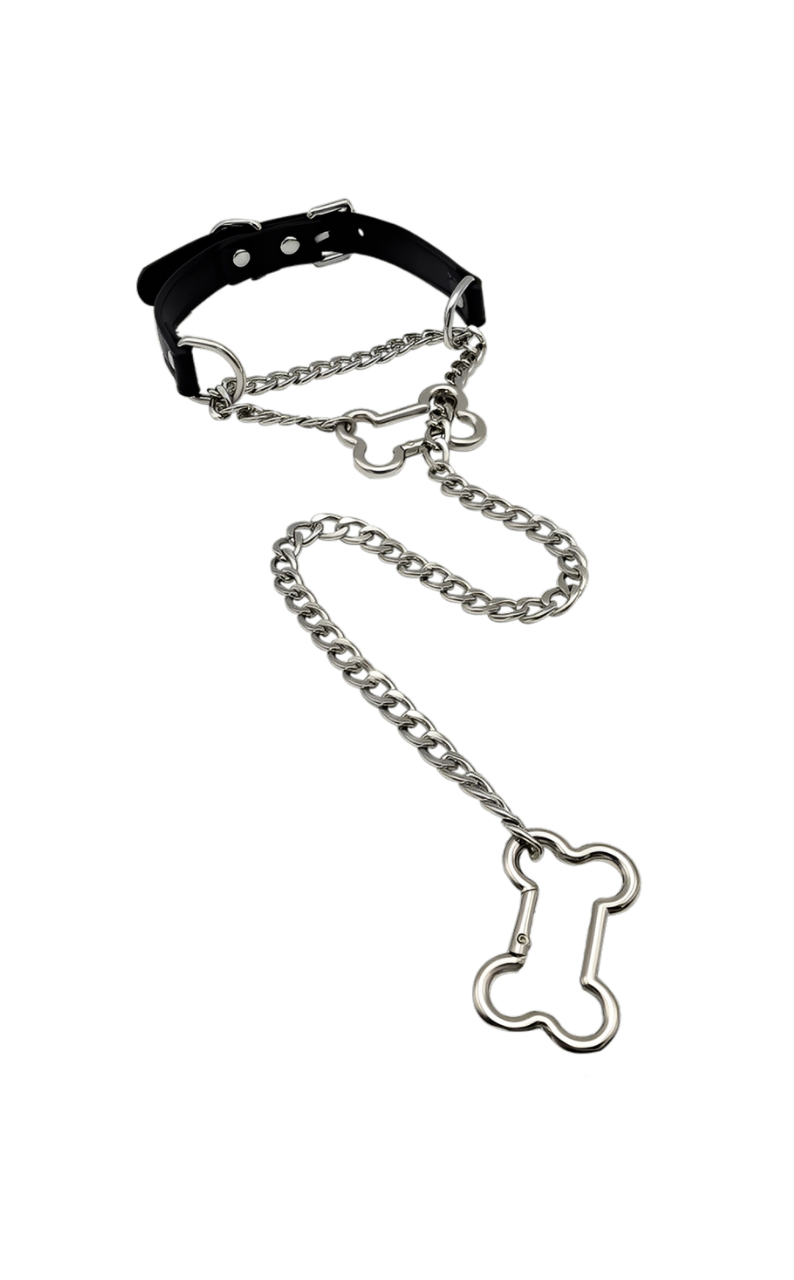 LoveChains™ - Bone Slip Chain Leather Choker Collar