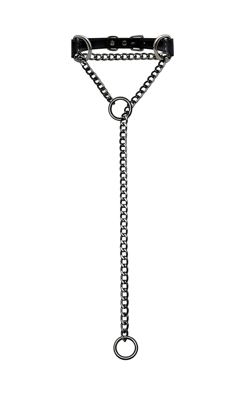 LoveChains™ - O - Ring Slip Chain Leather Choker Collar
