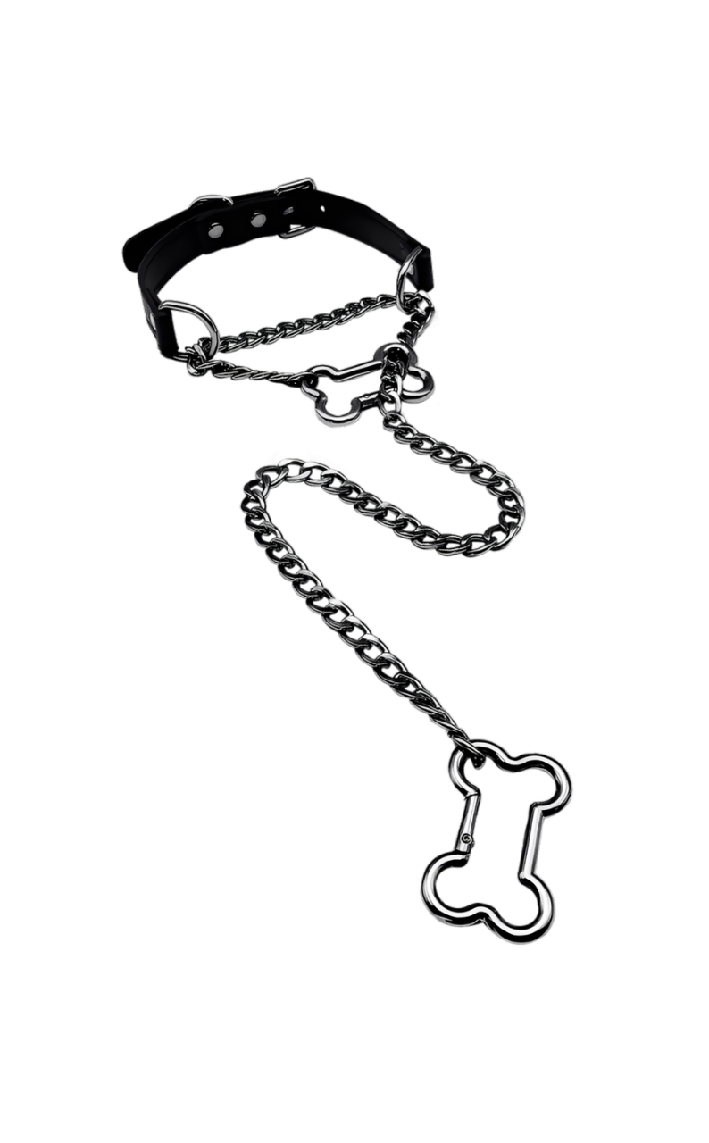 LoveChains™ - Bone Slip Chain Leather Choker Collar