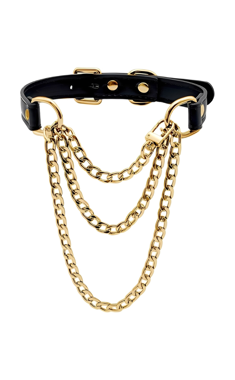 LoveChains™ - Triple-Layer Chain Leather Choker Collar