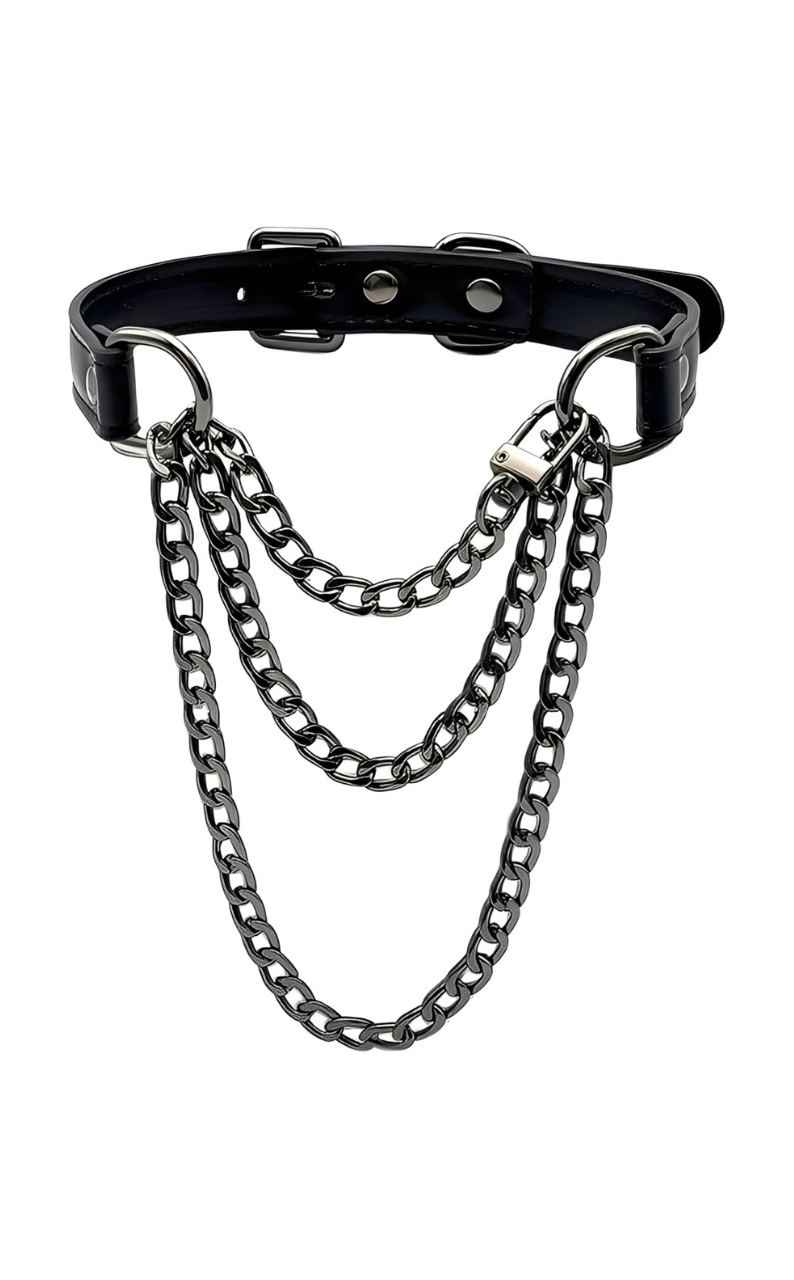 LoveChains™ - Triple-Layer Chain Leather Choker Collar