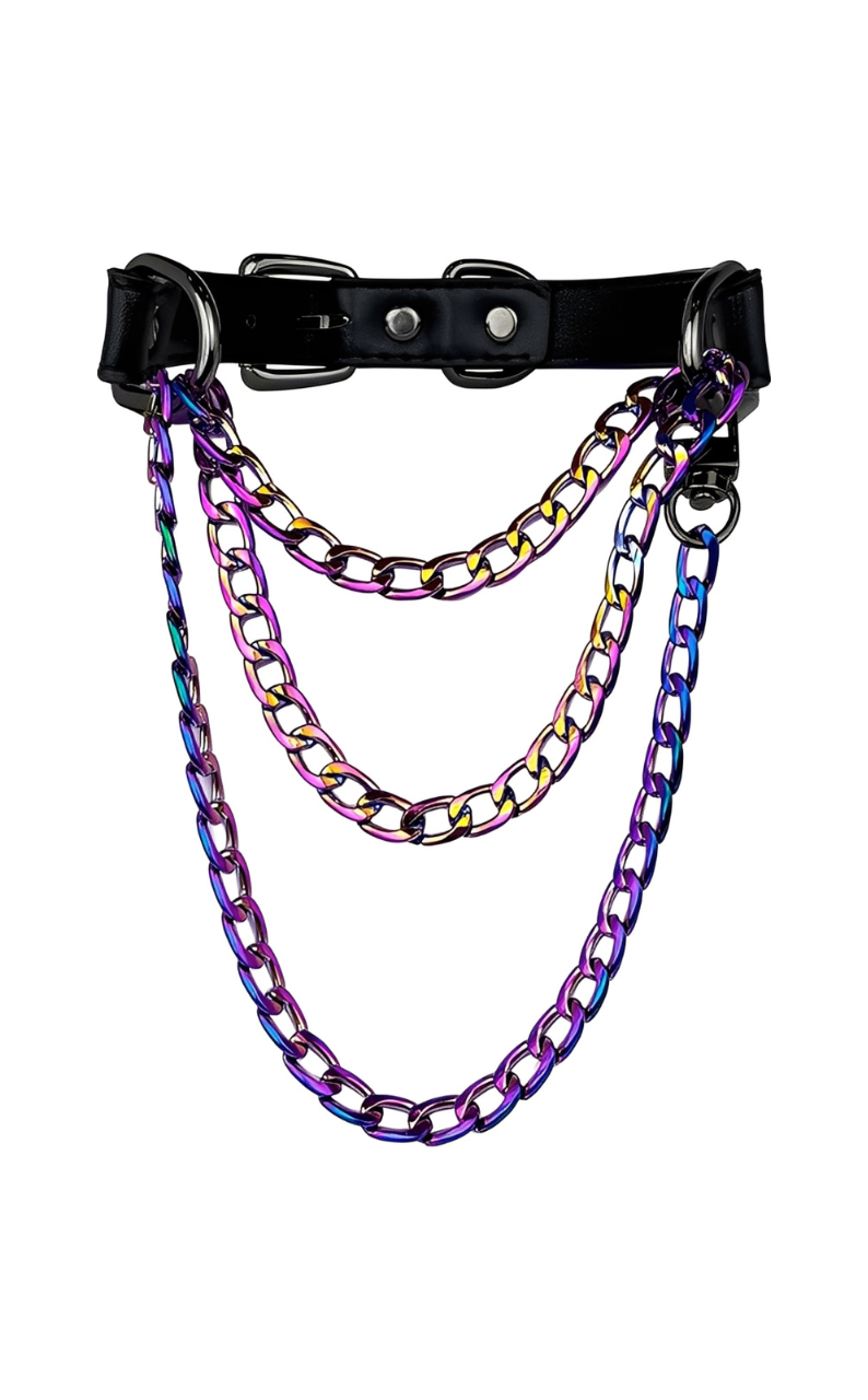 LoveChains™ - Triple-Layer Chain Leather Choker Collar