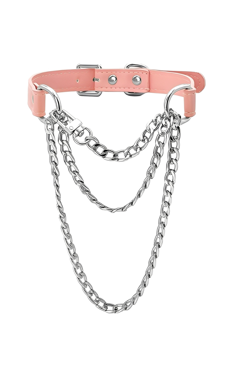LoveChains™ - Triple-Layer Chain Leather Choker Collar