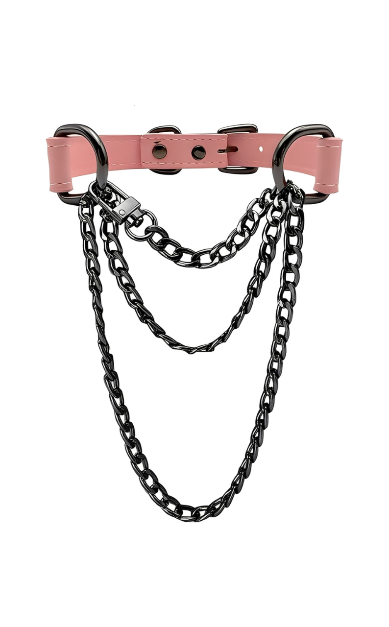 LoveChains™ - Triple-Layer Chain Leather Choker Collar