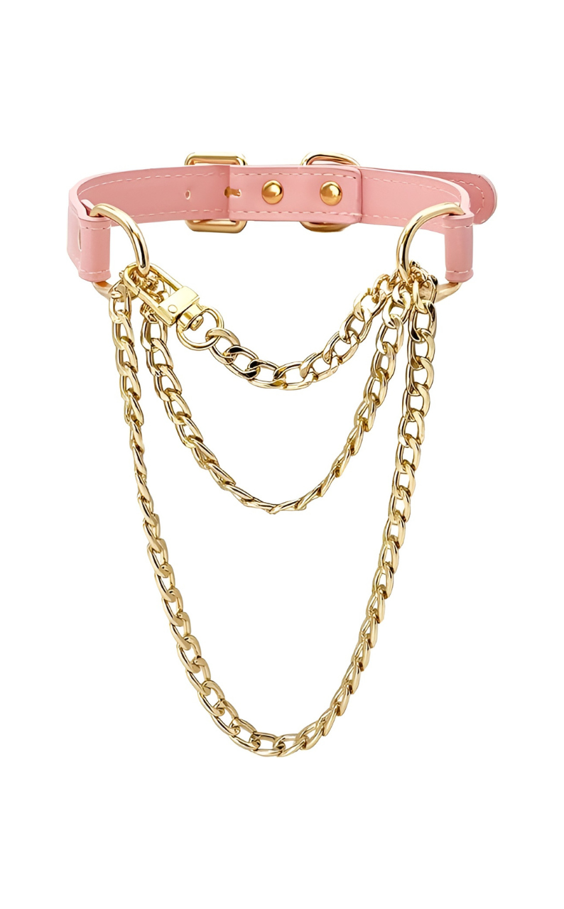 LoveChains™ - Triple-Layer Chain Leather Choker Collar