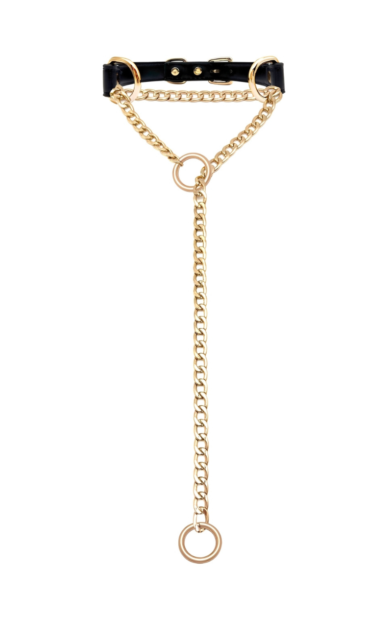 LoveChains™ - O - Ring Slip Chain Leather Choker Collar