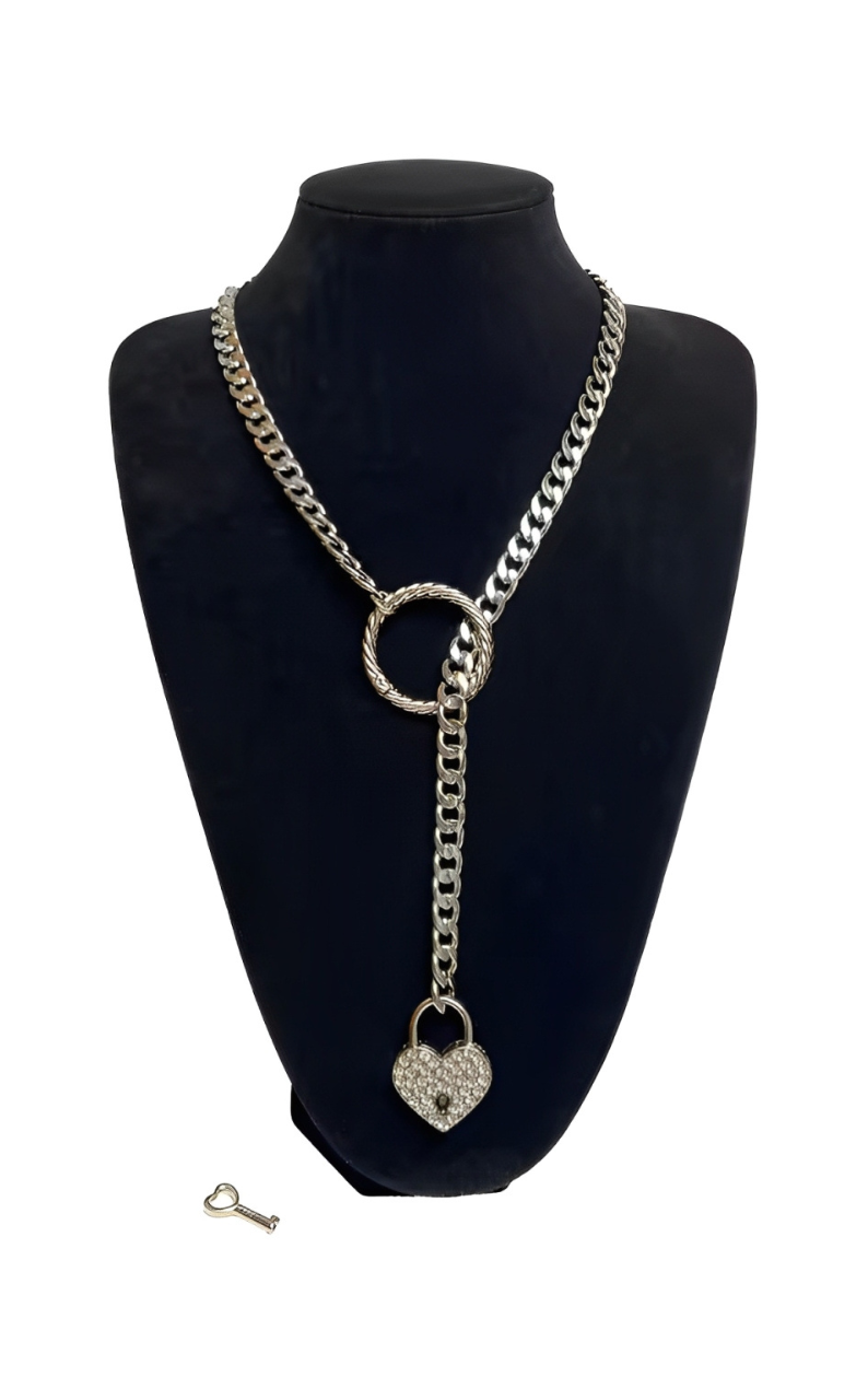 LoveChains™ - Crystal Lock & Key Slip Chain