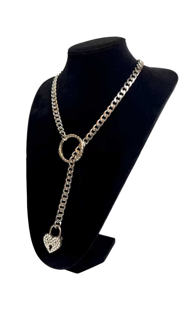 LoveChains™ - Crystal Lock & Key Slip Chain
