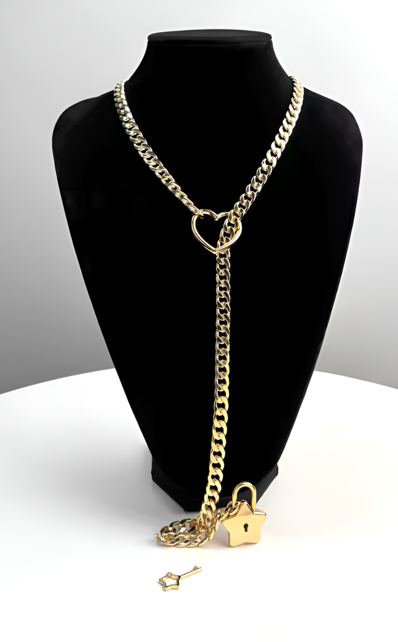 LoveChains™ - Heart-Star Lock & Key Slip Chain