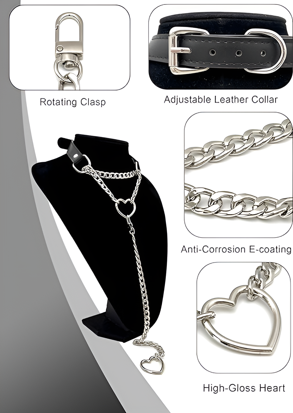 LoveChains™ - Swivel Clasp Leather Choker Collar