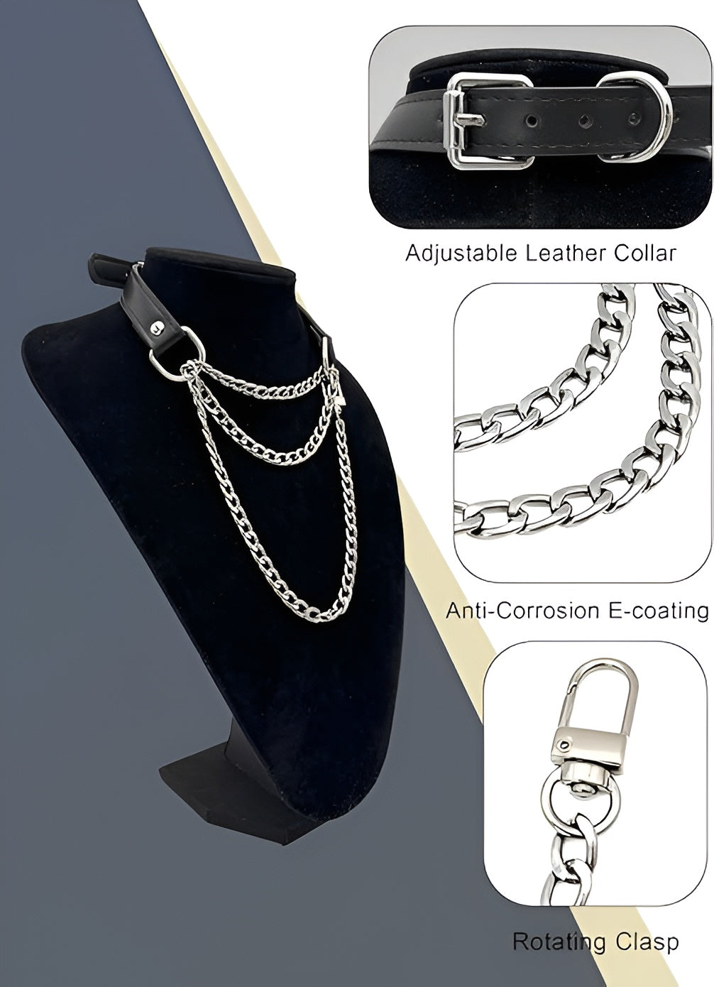 LoveChains™ - Triple-Layer Chain Leather Choker Collar
