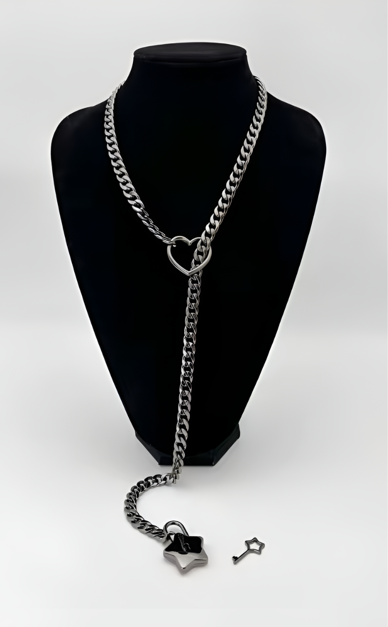 LoveChains™ - Heart-Star Lock & Key Slip Chain