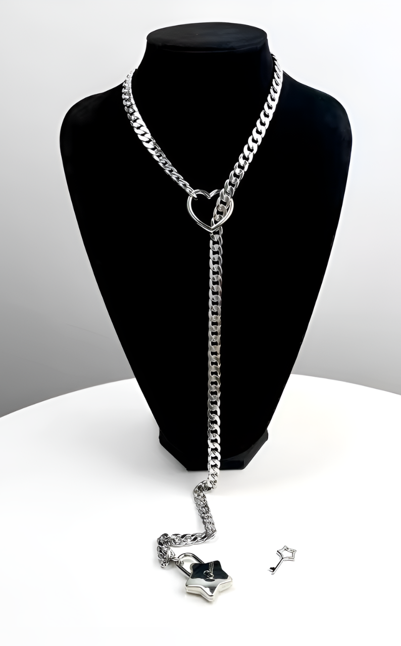 LoveChains™ - Heart-Star Lock & Key Slip Chain