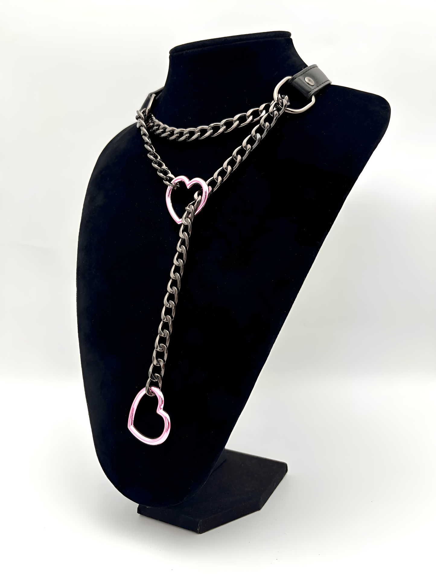 LoveChains™ - Heart Slip Chain Leather Choker Collar