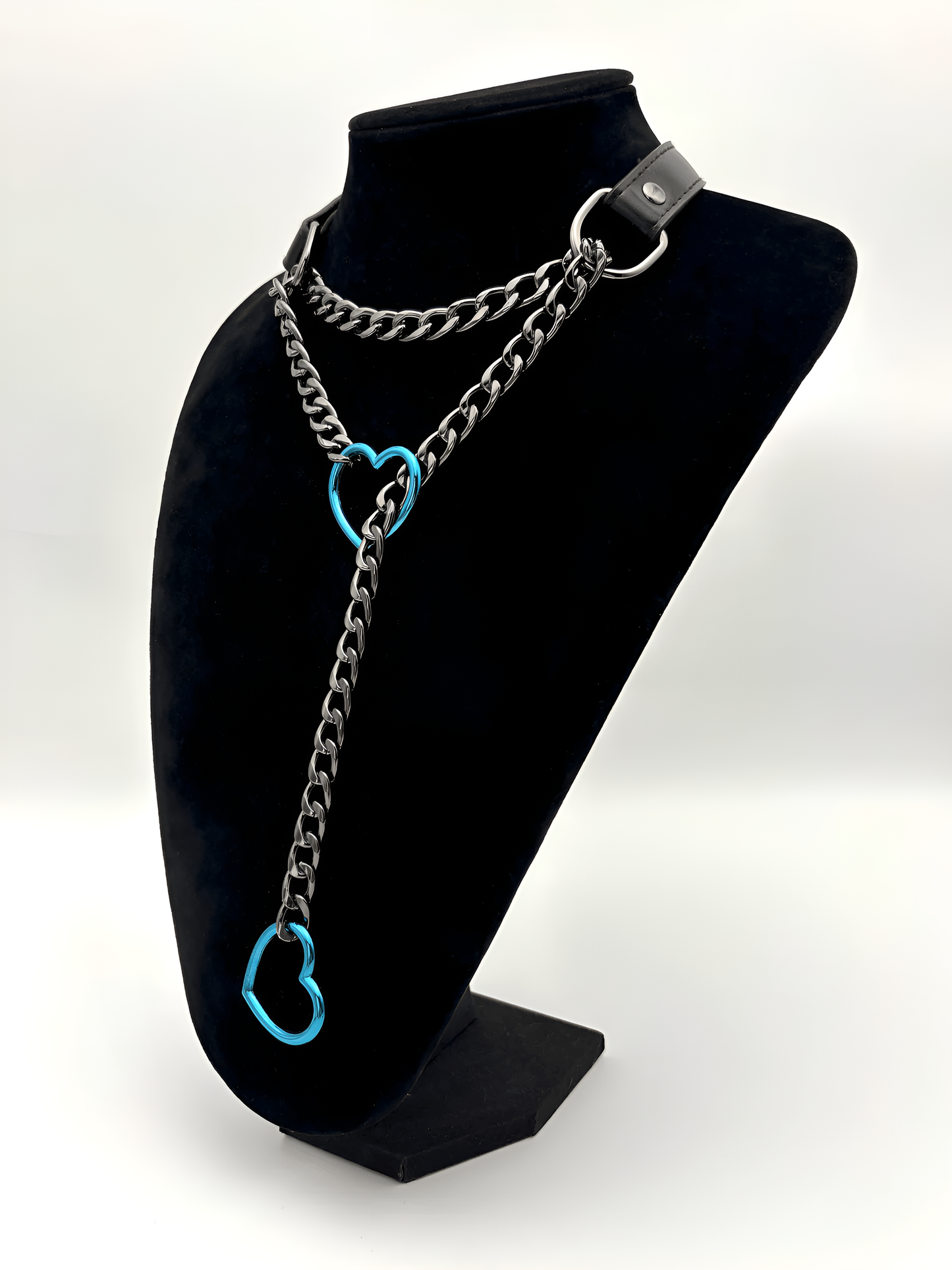 LoveChains™ - Heart Slip Chain Leather Choker Collar