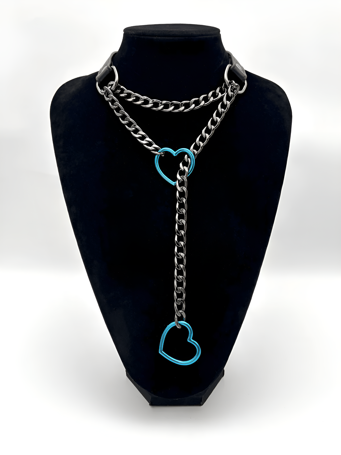 LoveChains™ - Heart Slip Chain Leather Choker Collar