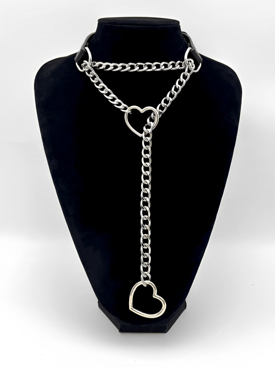 LoveChains™ - Heart Slip Chain Leather Choker Collar