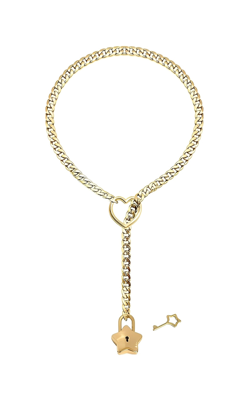 LoveChains™ - Heart-Star Lock & Key Slip Chain