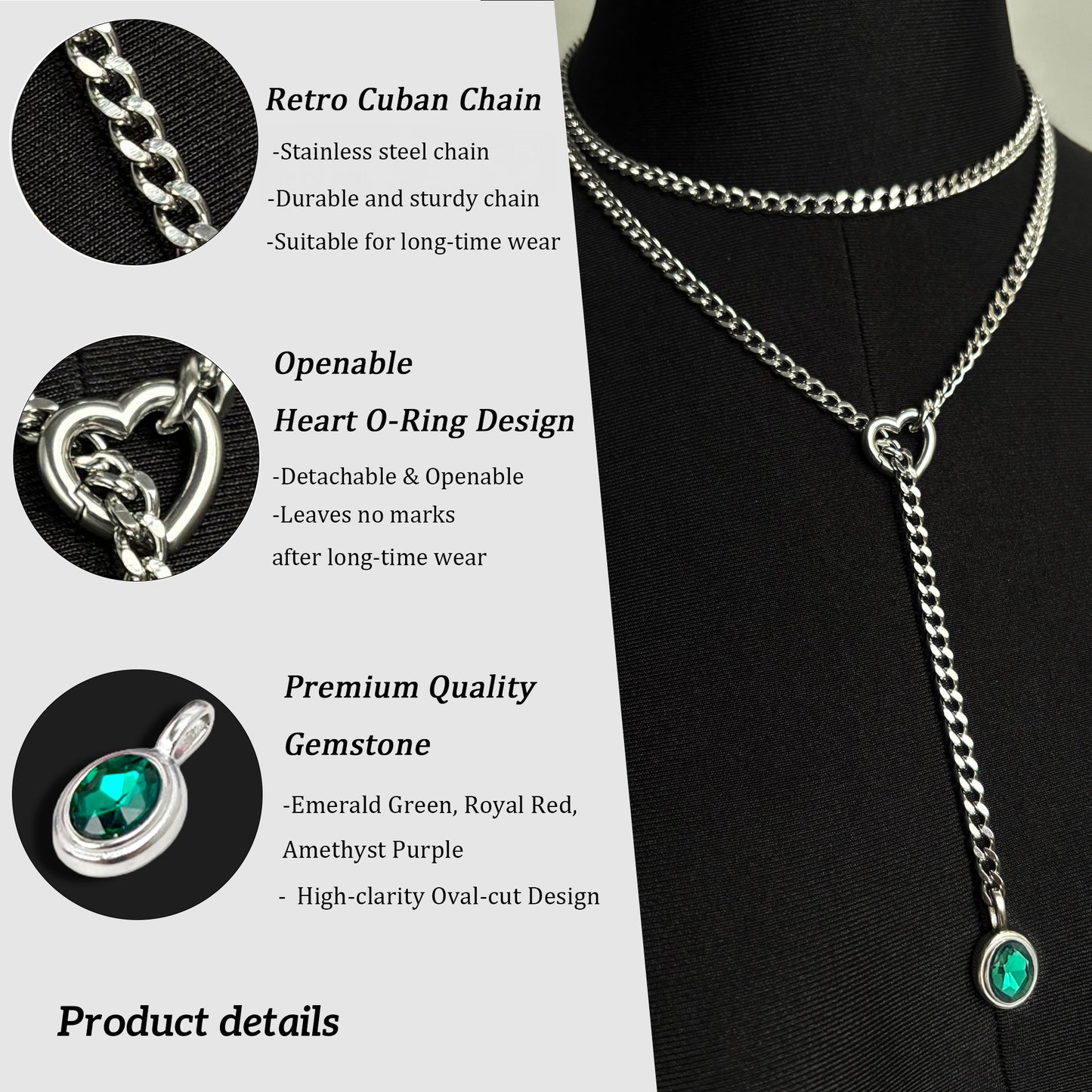 LoveChains™ - Crystal Charm Loop Slip Choker