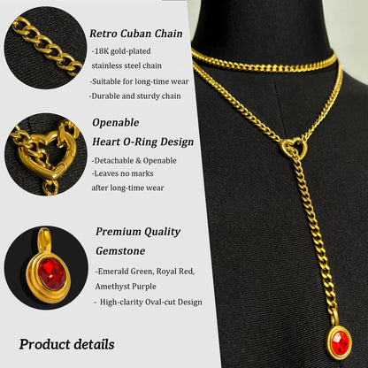 LoveChains™ - Crystal Charm Loop Slip Choker