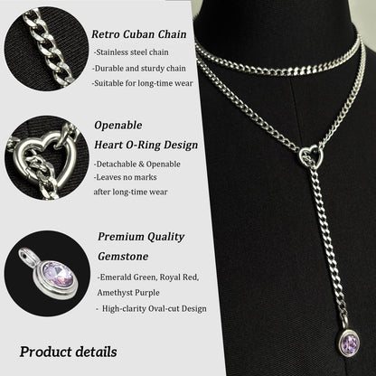 LoveChains™ - Crystal Charm Loop Slip Choker