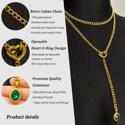 LoveChains™ - Crystal Charm Loop Slip Choker