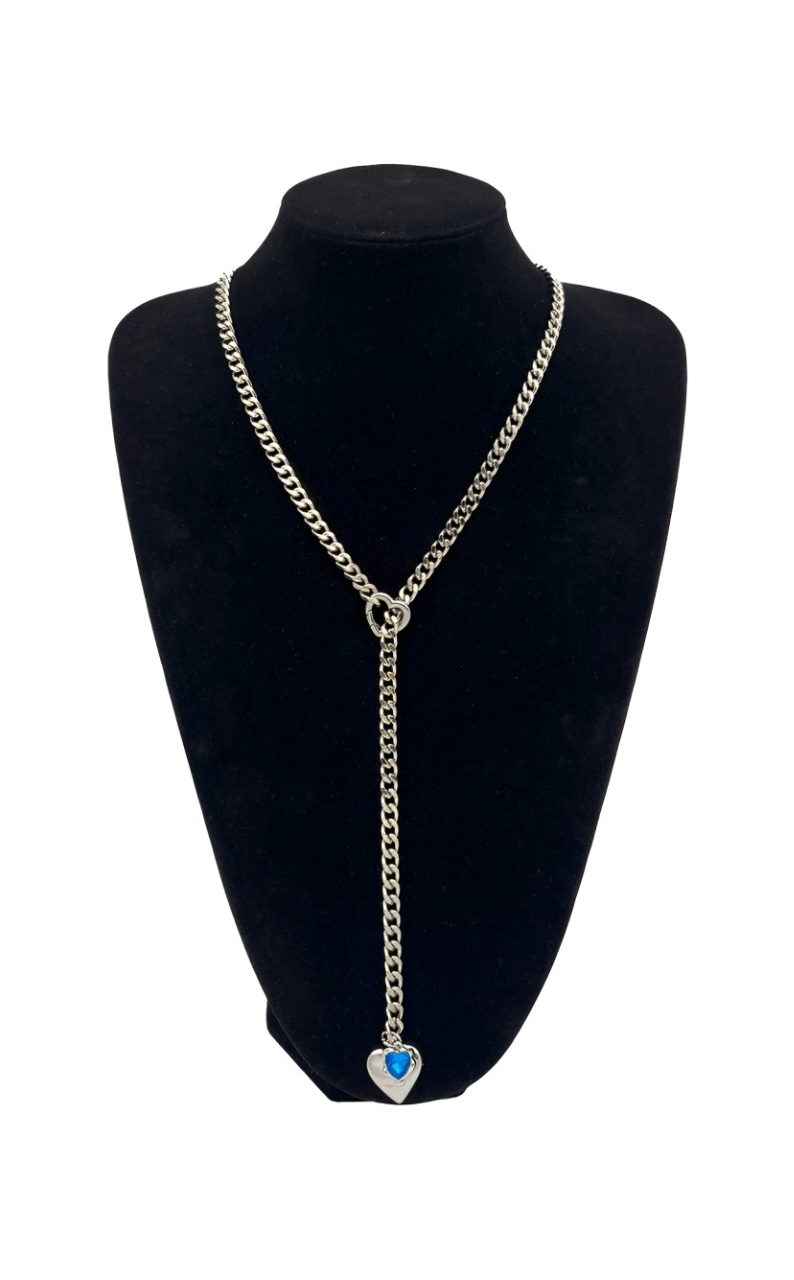 LoveChains™ – Heart Crystal Charm Slip Chain Choker