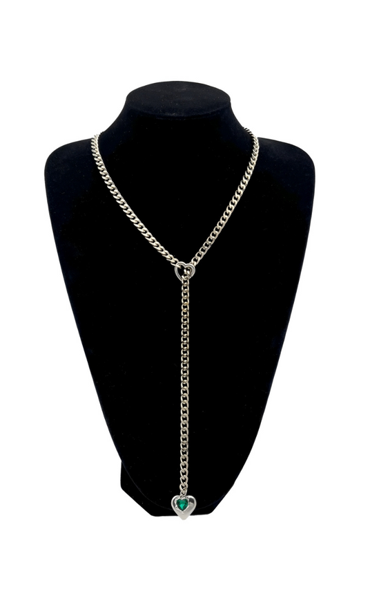LoveChains™ – Heart Crystal Charm Slip Chain Choker