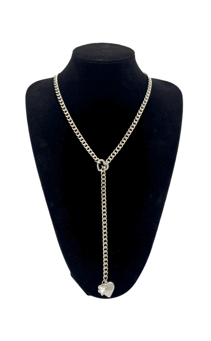 LoveChains™ – Heart Crystal Charm Slip Chain Choker
