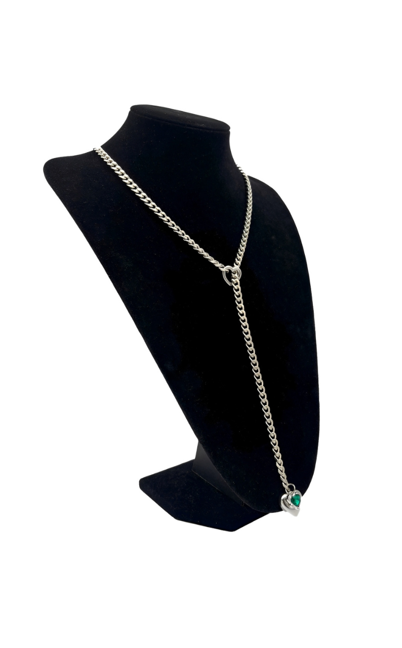 LoveChains™ – Heart Crystal Charm Slip Chain Choker