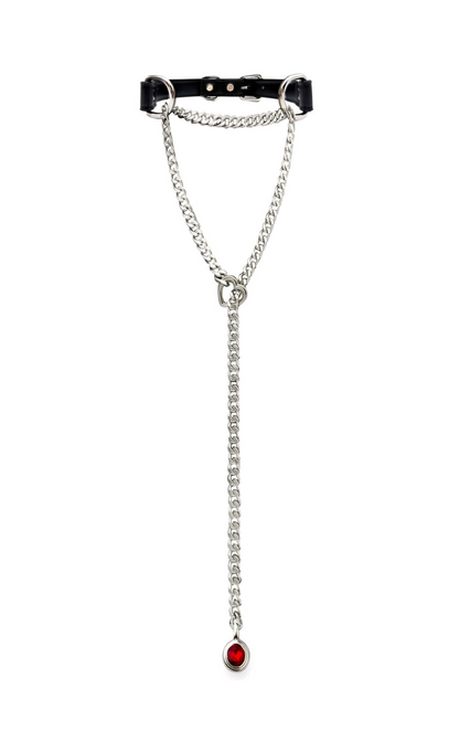 LoveChains™ - Crystal Charm Leather Choker Collar