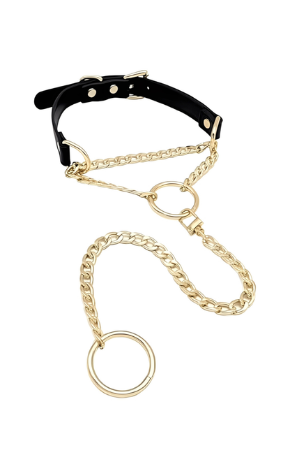 LoveChains™ - O - Ring Swivel Clasp Leather Choker Collar