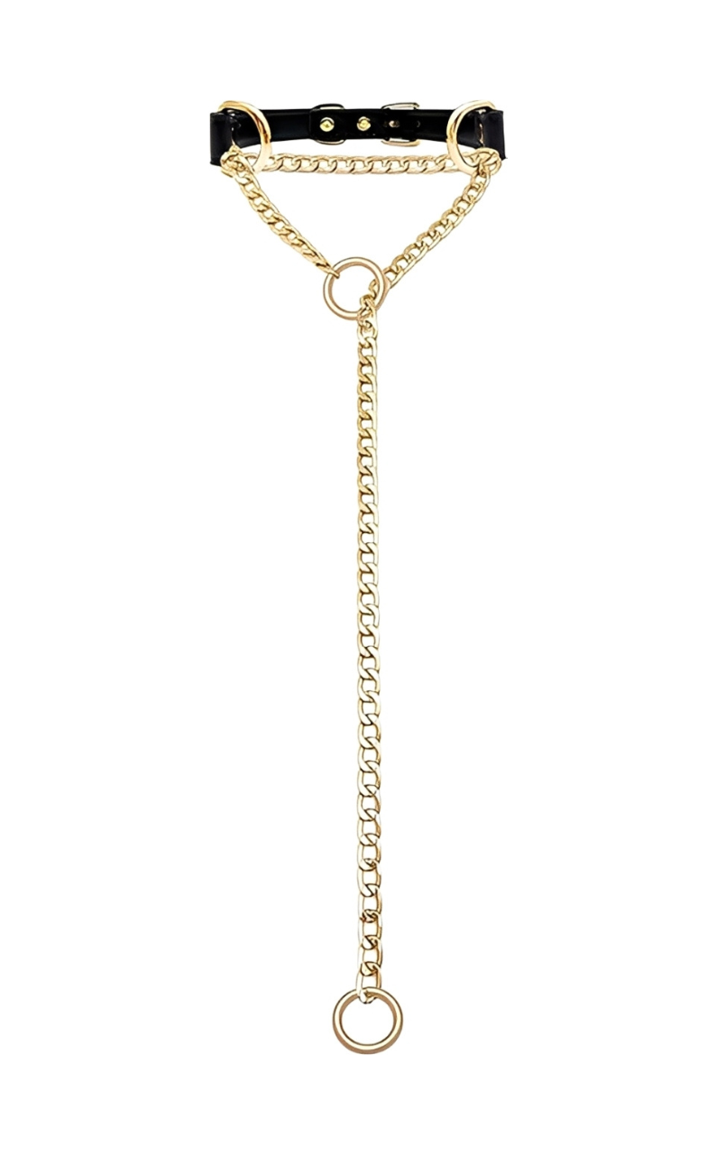 LoveChains™ - O - Ring Slip Chain Leather Choker Collar