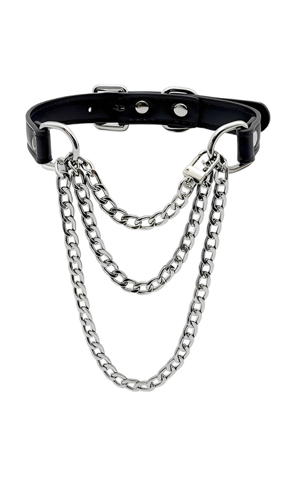 LoveChains™ - Triple-Layer Chain Leather Choker Collar
